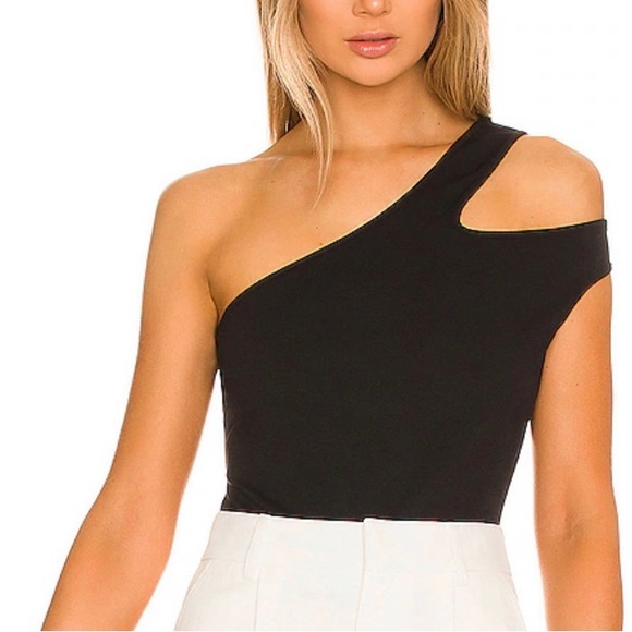 BCBG double strap one shoulder tank. Black, size Small. - Picture 1 of 4